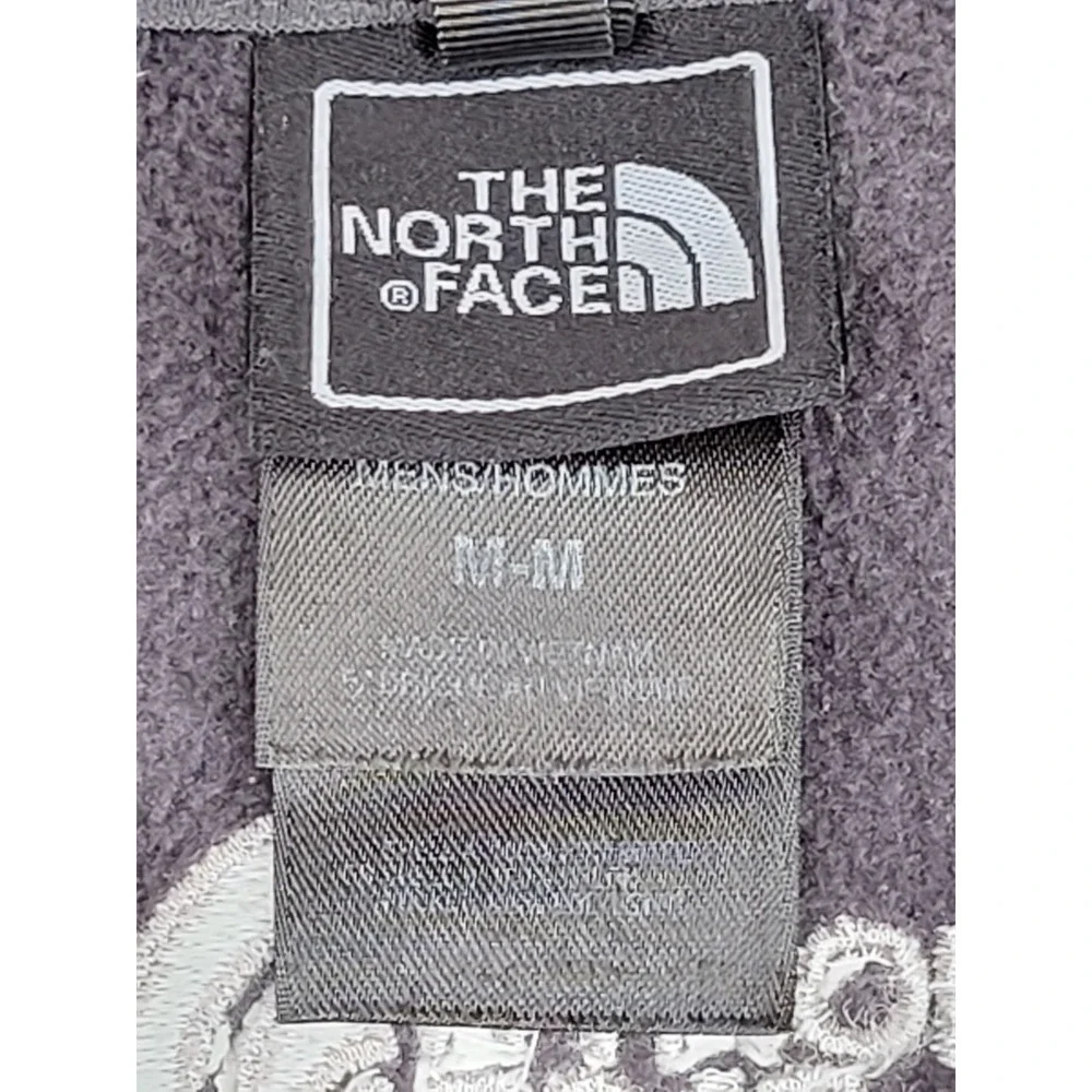 The North Face Men's Medium Fleece Jacket Black Gray Full Zip Outdoor
